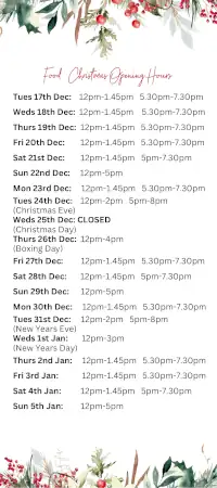 Christmas 2024 Food Opening Times